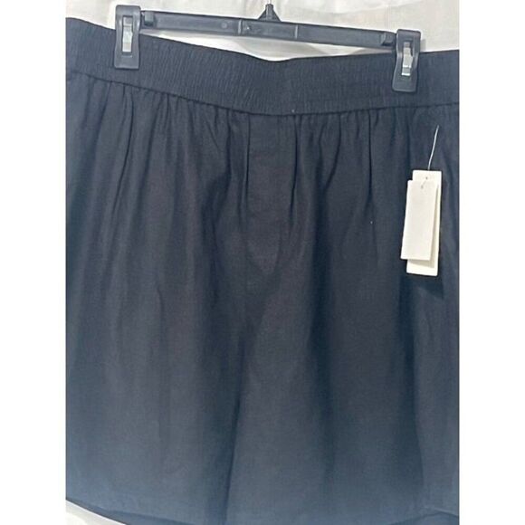 Treasure & Bond Pull-on Relaxed Linen-blend Shorts, Black, Sz. XL - Picture 5 of 9